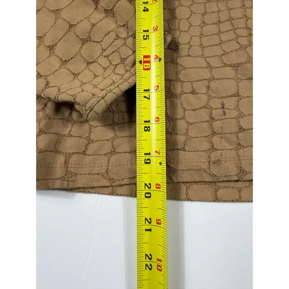 Talbots Petites Textured Crocodile Print Knit Top Size Medium